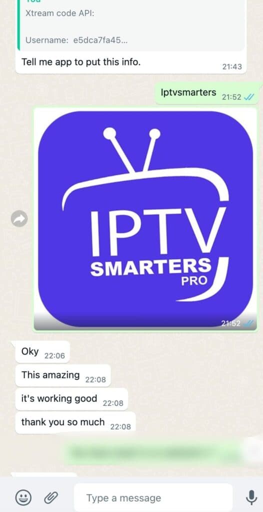 WhatsApp review 2 from a happy Open Tivi IPTV subscription customer